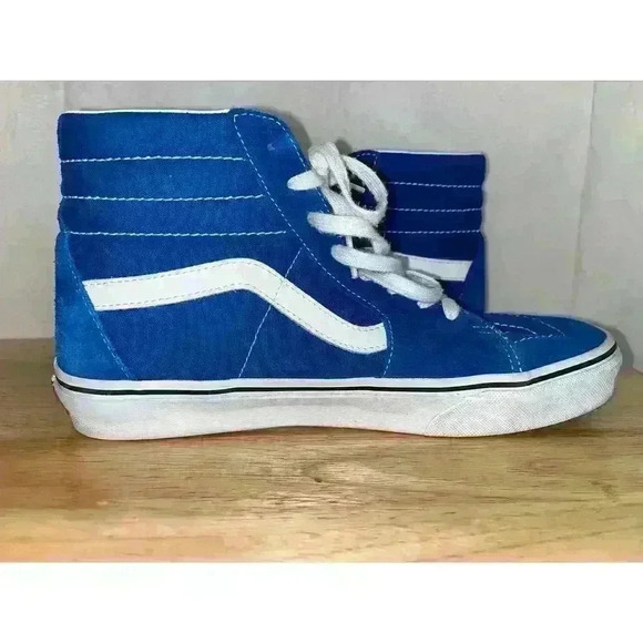 VANS Skate SK8-HI Blue and White High Top Suede Canvas Shoes Size M 9.5/ W 11 - Picture 7 of 11